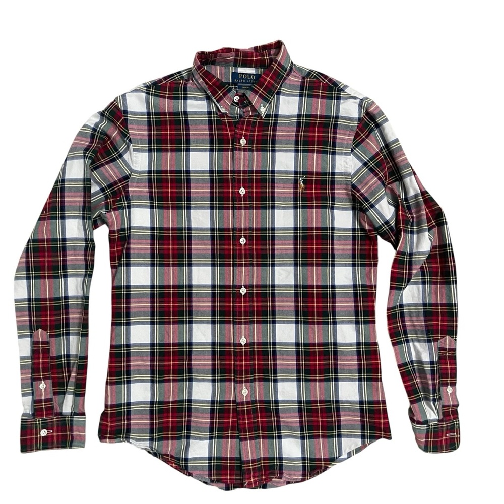 Polo by Ralph Lauren Men's Red Plaid Shirt Slim Fit - Picture 2 of 11